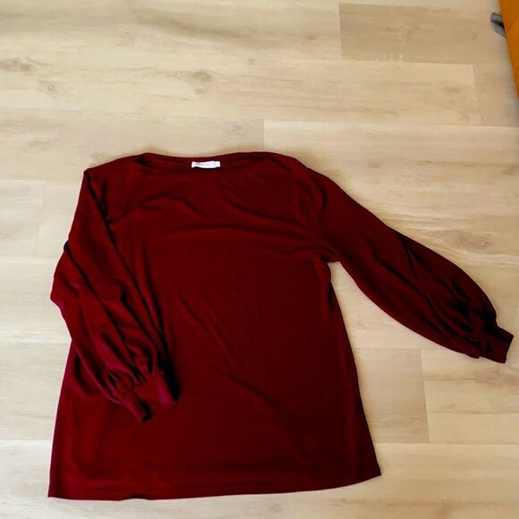 SALE Burgundy and Teal Blouse - Picture 4 of 10